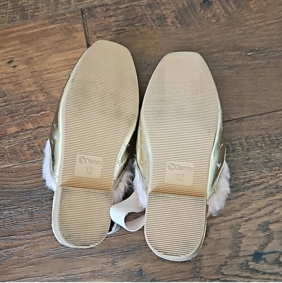 Disney princess slippers gold slip ons 12 - Picture 2 of 5